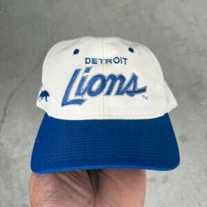 Vintage 90s Sports Specialties NFL Detroit Lions Football Script Snapback Hat